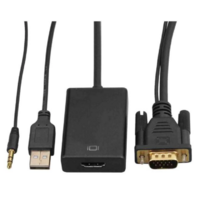VGA Male + audio to HDMI Female Adapter