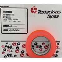 Tenacious FL166 Fluoro Tape Matte ORANGE 24mm - Box of 48