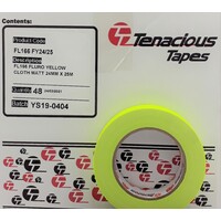 Tenacious FL166 Fluoro Tape Matte YELLOW 24mm - Box of 48