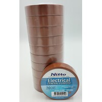 Nitto General Purpose Electrical Tape BROWN Pack of 10 Rolls