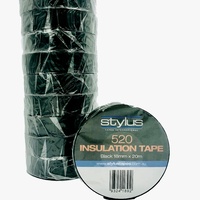 Stylus Black 520 Electrical Tape - 10 Pack
