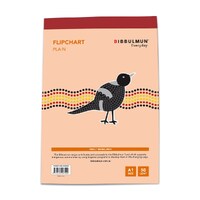 BIBBULMUN FLIPCHART A1 594 x 841mm 50 Leaf Plain Paper