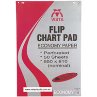 VISTA FLIPCHART 550 x 810mm 50 Leaf Plain Paper